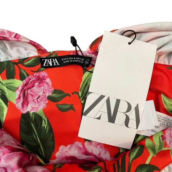 Zara Floral Draped V Neck Plunge Bodysuit Blogger Favorite - Picture 7 of 11